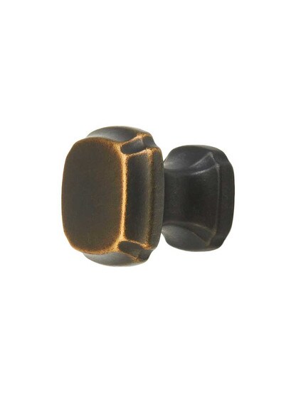 Empire Square Cabinet Knob - 1 3/8 inch x 1 3/8 inch in Ancient Bronze.